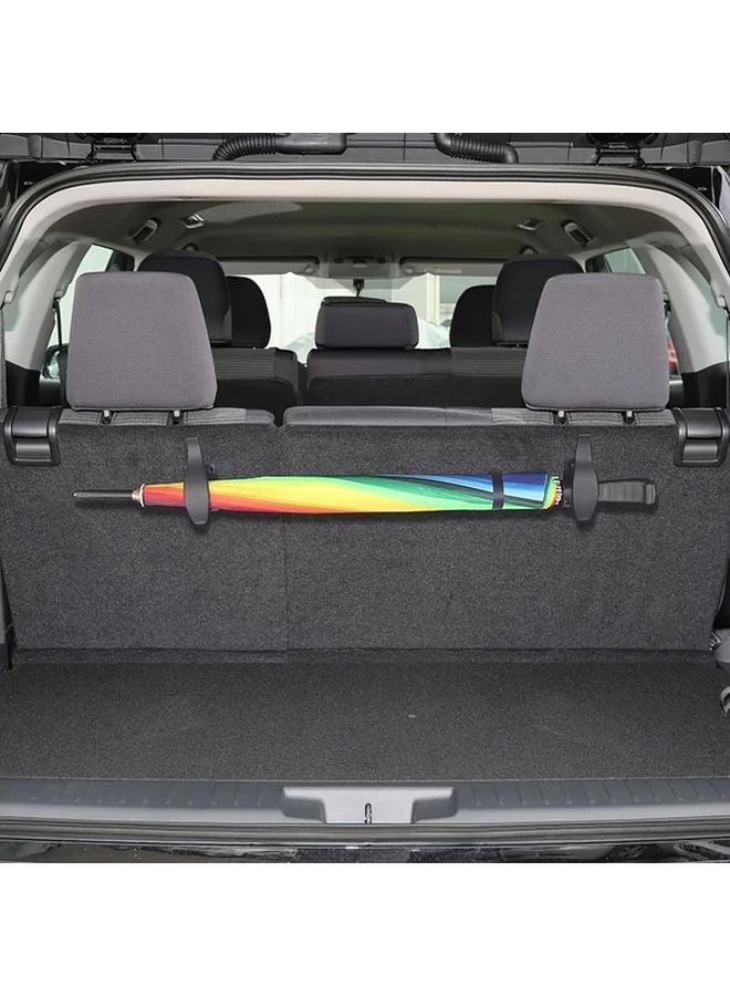 2pcs Black Car Hooks Multi Purpose Umbrella Storage Clip Seat Back Organizer - Image 5