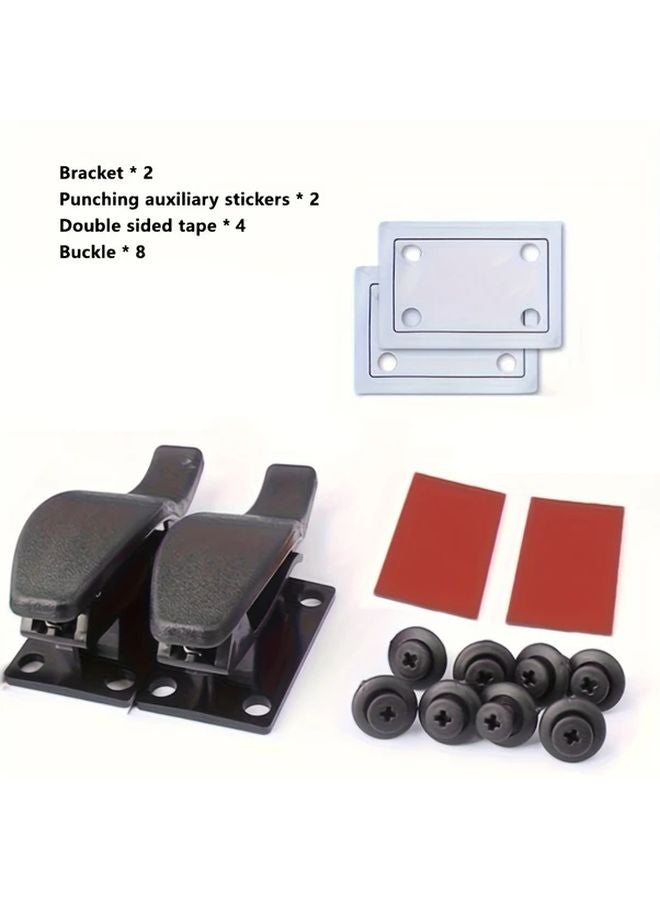 2pcs Black Car Hooks Multi Purpose Umbrella Storage Clip Seat Back Organizer - Image 1