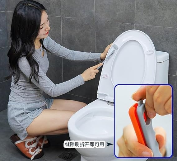 Honbuty فرشاة مرحاض سيليكون مثبتة على الحائط 3 في 1 من هونبوتي - فرشاة تنظيف الحمام 2 في 1 بشعيرات سيليكون، فرشاة تنظيف مرحاض مقاومة للرش، منظف وعاء المرحاض (1 قطعة) - Image 5