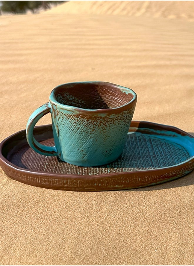 Tohfa Luxe TohfaLuxe Rumi Handmade Tea Cup with Saucer - Elegant Blue  - Image 2