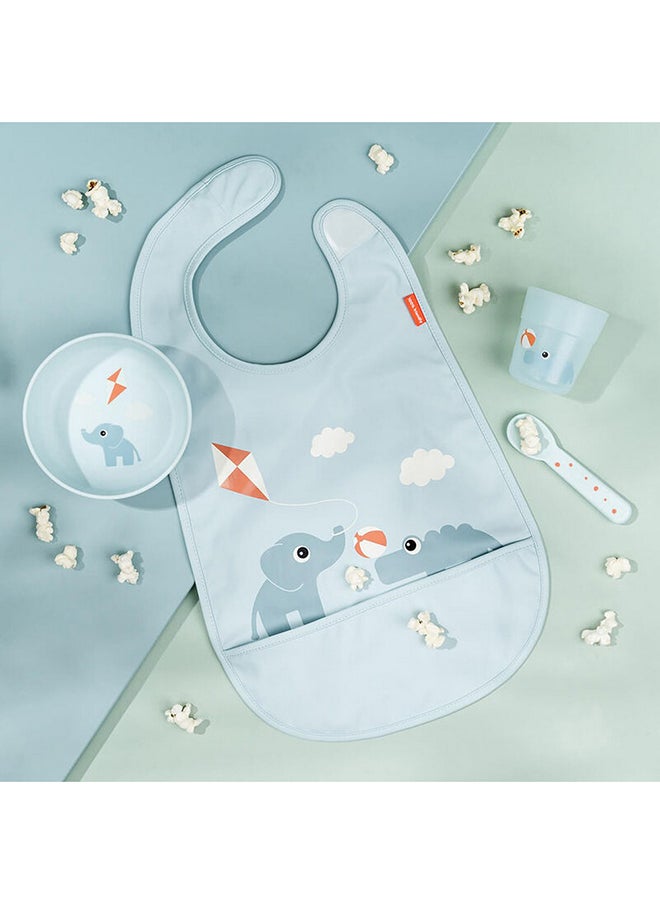done by deer Bib With Velcro Playground Blue | Waterproof Baby Bib | Soft  And  Adjustable | Easy-Clean Feeding Bib | Lightweight  And  Durable  - Image 4