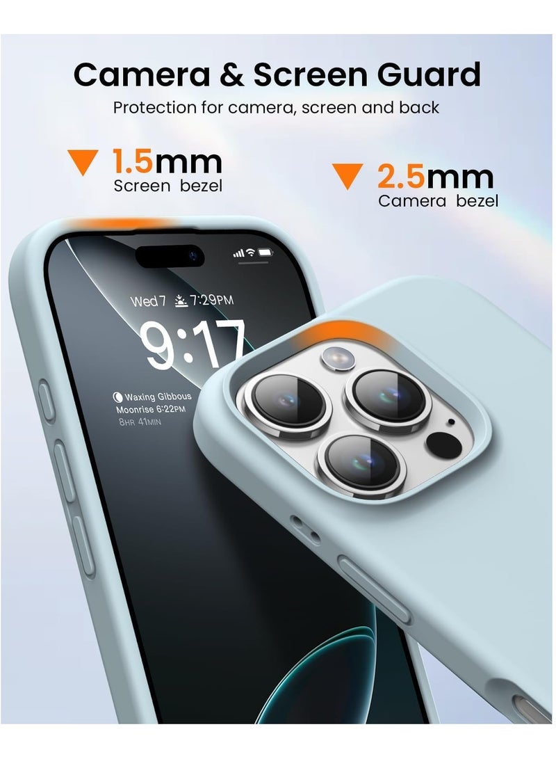 ELTRAZONE Sky Blue Silky Soft Touch Case for iPhone 16 Pro Max – Premium Liquid Silicone Bumper - Image 5