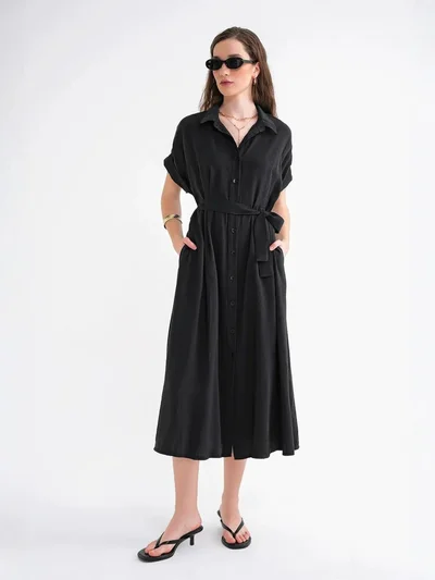 MixRay Mixray Belted Shirt Dress