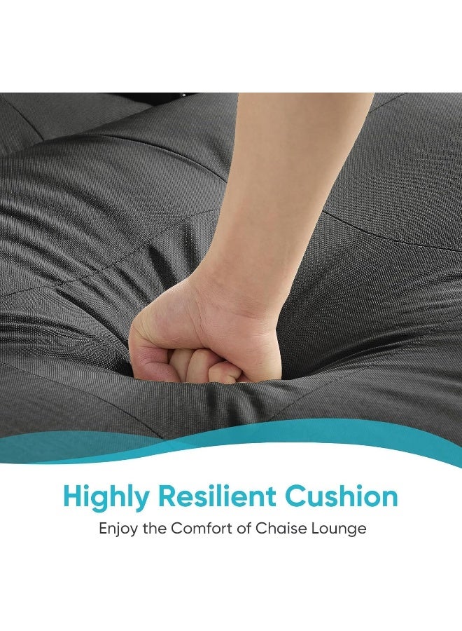 Zayn comforts كرسي تشيس لونج مبطن عصري - مسند ظهر مزخرف بأزرار مع تفاصيل مسمارية - Image 3