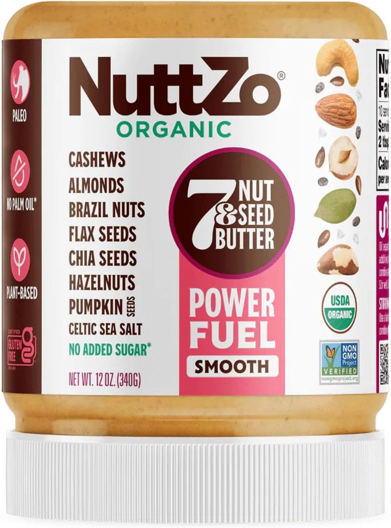 NuttZo Organic Smooth Paleo Power Fuel Nut & Seed Butter - Image 1