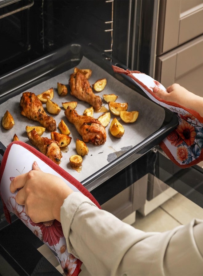Bencailor 12 Pcs Pot Holders with Pocket Kitchen Hot Potholders Hot Pad Oven Mitts Cookie Bag Oven Gloves for Kitchen Gift Baking Cooking(Pastel,Flower) - Image 2