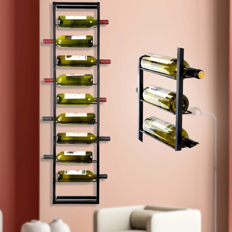 YANGSHUO Wall Mounted Wine Rack Hanging Wine Wall Rack for 10 Wine Bottles  4ft Vertival Wine Rack Organizer Wine Storage for Kitchen Wine Cellar Bar