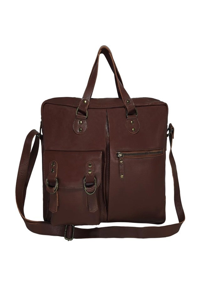 MANDAVA Genuine Leather Laptop Messenger Bag for Mens | Stylish Office Bag with Adjustable Shoulder Strap - Image 1