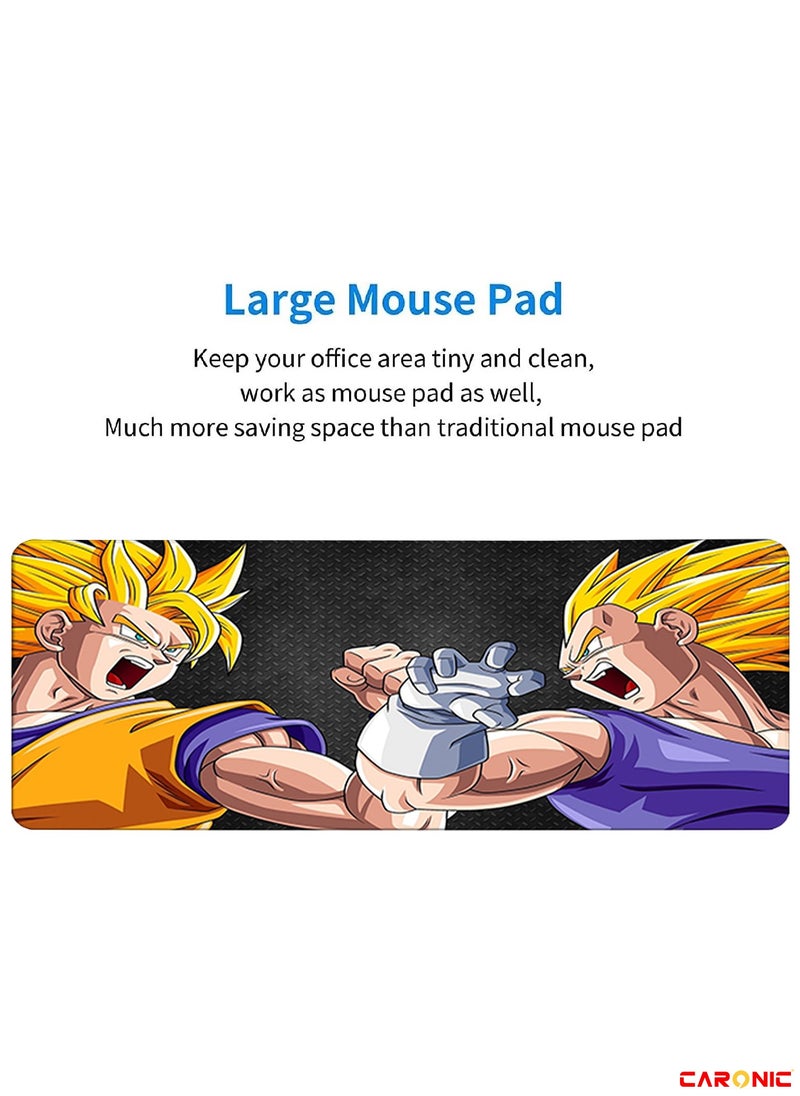 CARONIC - Large Gaming Mouse Pad with Superior Micro Weave Cloth Extended Desk Mousepad with Stitched Edges Non-Slip Base Water Resist Keyboard Pad For Gamer And Office Home DBZ 130 - Image 1