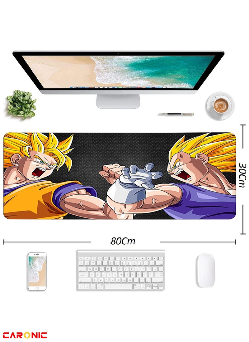 CARONIC Large Gaming Mouse Pad with Superior Micro Weave Cloth Extended Desk Mousepad with Stitched Edges Non-Slip Base Water Resist Keyboard Pad For Gamer And Office Home DBZ 130  - Image 3