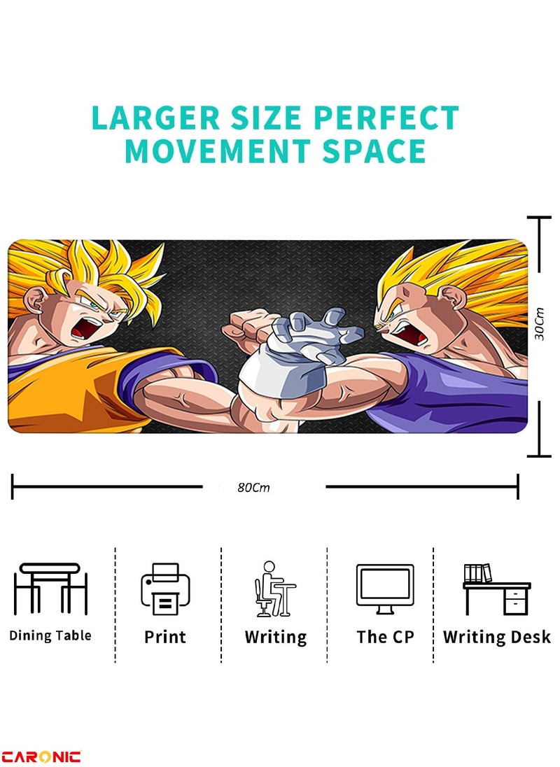CARONIC - Large Gaming Mouse Pad with Superior Micro Weave Cloth Extended Desk Mousepad with Stitched Edges Non-Slip Base Water Resist Keyboard Pad For Gamer And Office Home DBZ 130 - Image 1