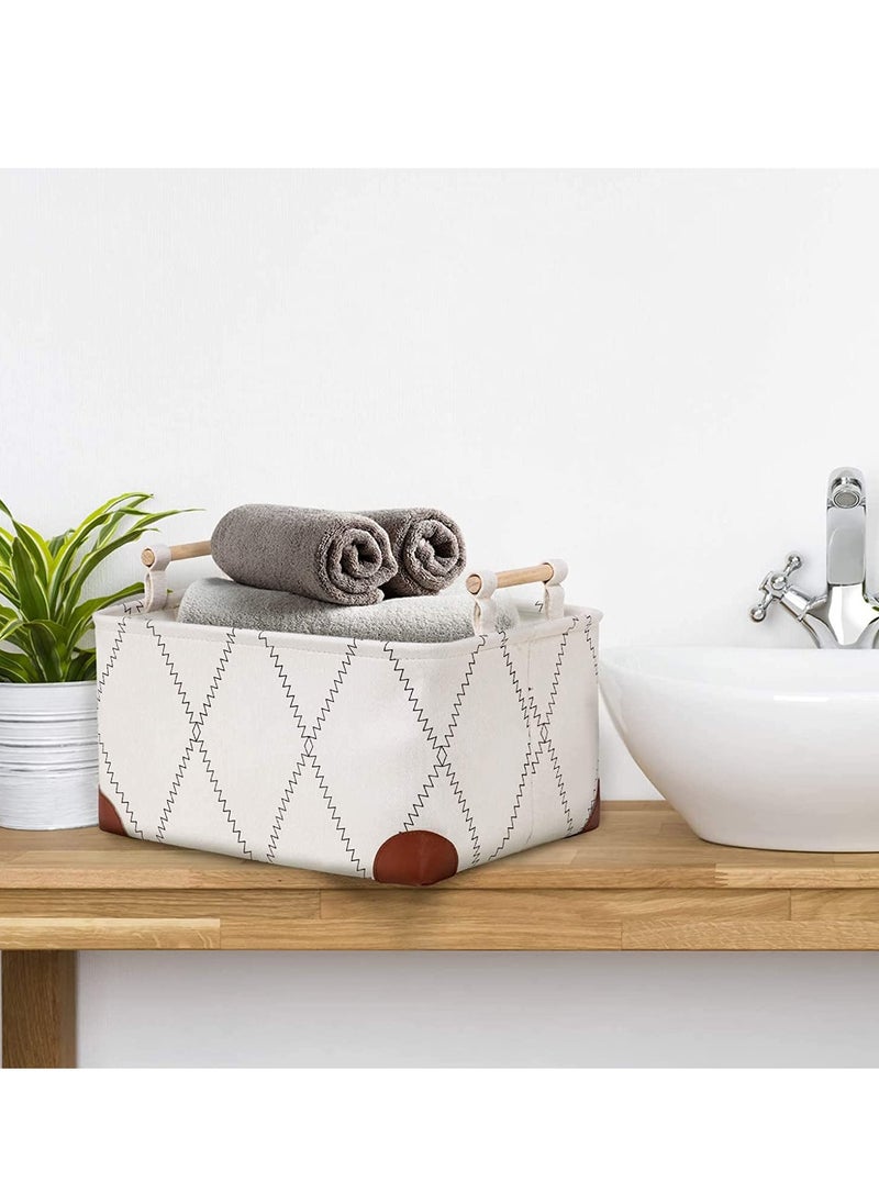 SYOSI - Fabric Baskets Shelves Organizing Canvas Baskets Decorative for Gifts Empty Storage Baskets for Toys Clothes Towels Rectangle Shelf Baskets Organizing Nursery for Home Office - Image 1