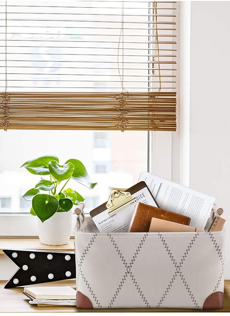 SYOSI - Fabric Baskets Shelves Organizing Canvas Baskets Decorative for Gifts Empty Storage Baskets for Toys Clothes Towels Rectangle Shelf Baskets Organizing Nursery for Home Office - Image 1