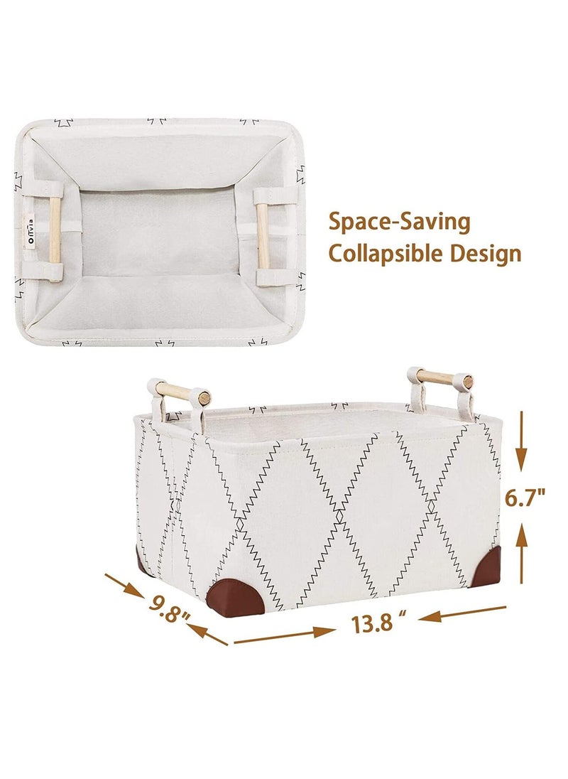 SYOSI - Fabric Baskets Shelves Organizing Canvas Baskets Decorative for Gifts Empty Storage Baskets for Toys Clothes Towels Rectangle Shelf Baskets Organizing Nursery for Home Office - Image 1