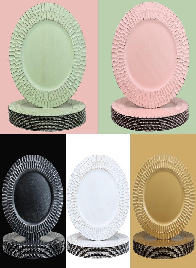 Omuriko Green Charger Plates Set of 12, 13" Plastic Chargers for Dinner Plates, Thanksgiving, Christmas Party Banquet Serveware Supplies - Image 5