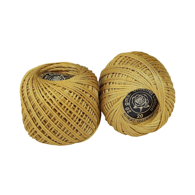 CORIOX Crochet Thread Set Of 10 Ball Crochet Cotton Thread Yarn For Knitting & Craft Making. Size 20 Gram 55 To 60 Mtr Approx (Light Brown), 230 Gm - Image 3