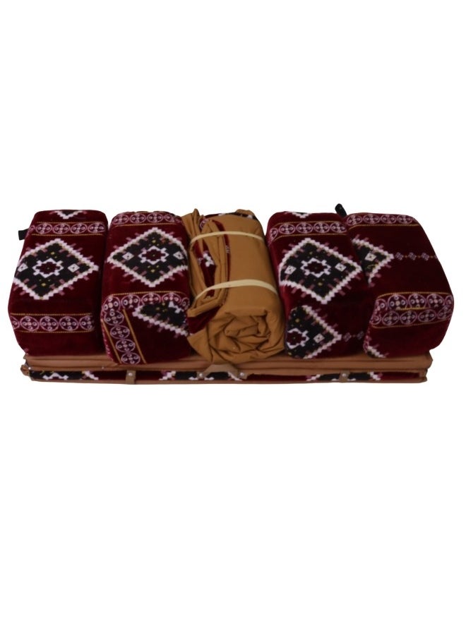 SMART HOME A heritage floor seating set consisting of 9 pieces, suitable for travel, land trips, and the garden. A camping ground mattress set with four perches and 4 chairs, enough for 8 people.  - Image 3