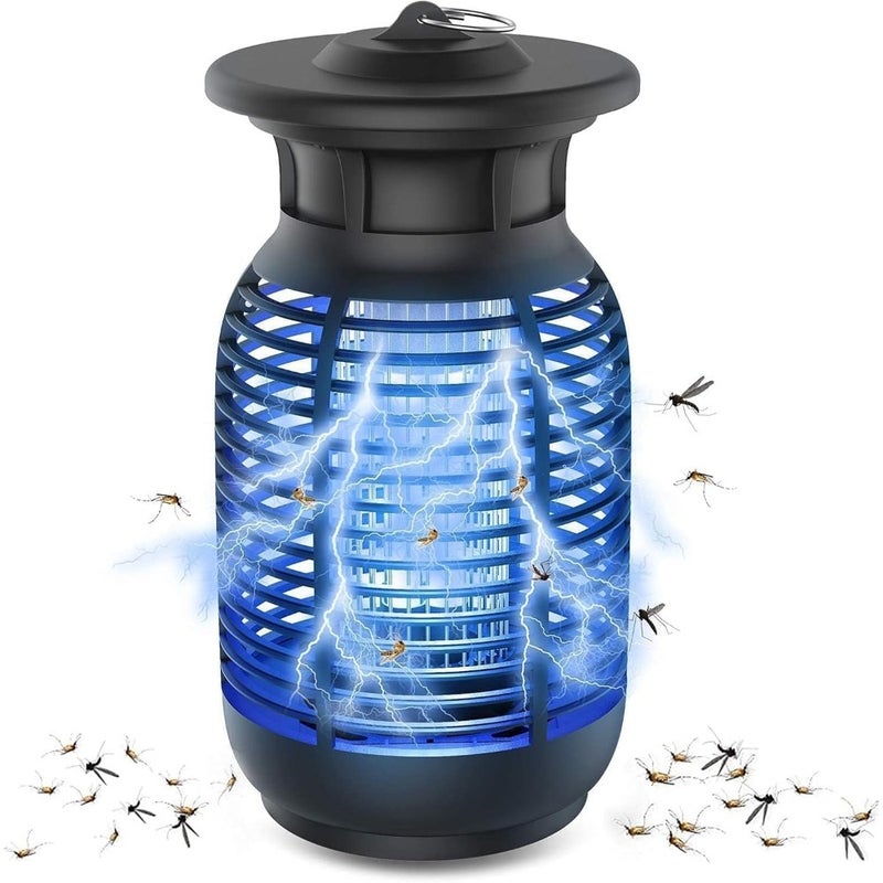 Bug Zapper, Electric Bug Zapper with 365NM UV Light, Waterproof, 2600V High Voltage Grid, Safe Silent ABS Housing, Removable Tray, 360 50M2 Area, Hanging Hook Base for Patio Yard - Image 1