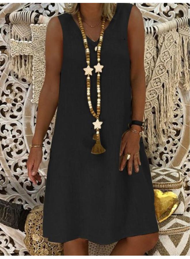 Summer Europe And The United States Explosions V-neck Sleeveless Vest Dress Women's Clothing