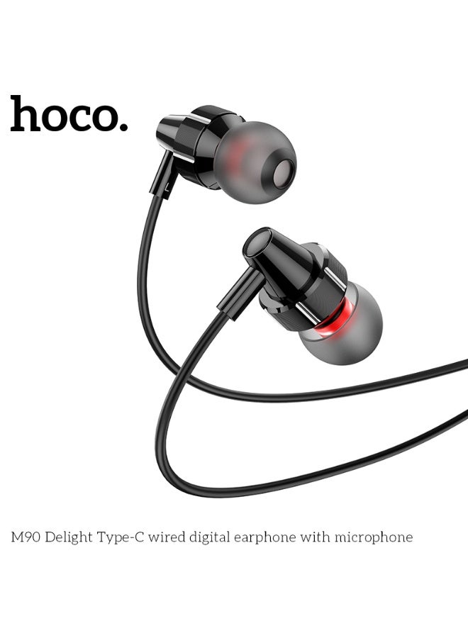 هوكو. سماعة أذن رقمية سلكية M90 Delight Type-C مزودة بميكروفون - Image 3