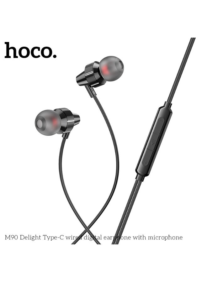 هوكو. سماعة أذن رقمية سلكية M90 Delight Type-C مزودة بميكروفون - Image 2