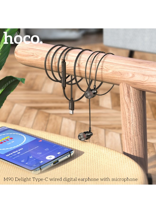 هوكو. سماعة أذن رقمية سلكية M90 Delight Type-C مزودة بميكروفون - Image 4