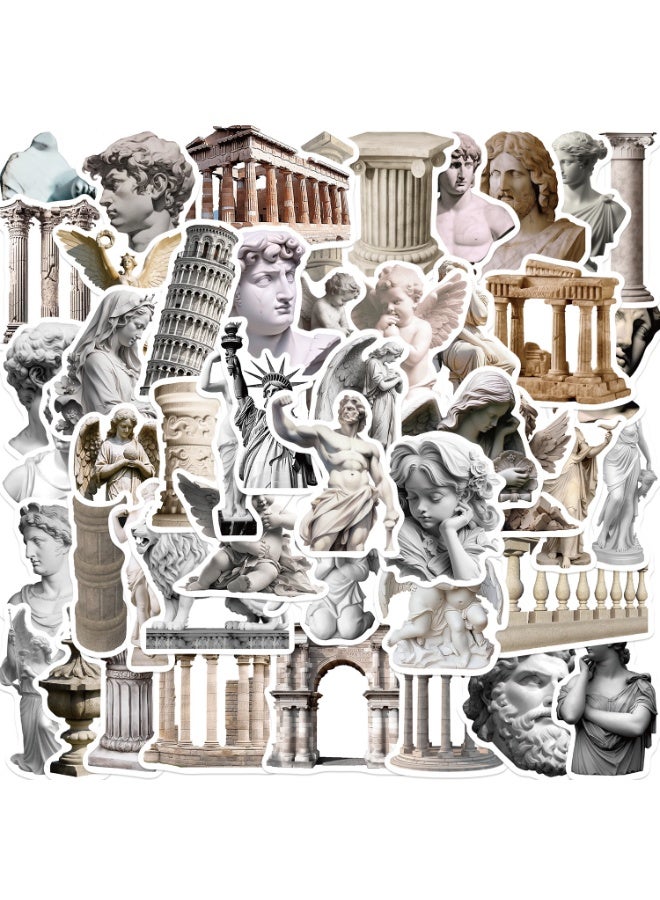 NIBEMINENT 50 Pcs Art Statue Deco Kit Waterproof Stickers, High Definition Printing Bright Colors, Suitable for Laptop Skateboard Luggage Water Bottle Guitar DIY - Image 1