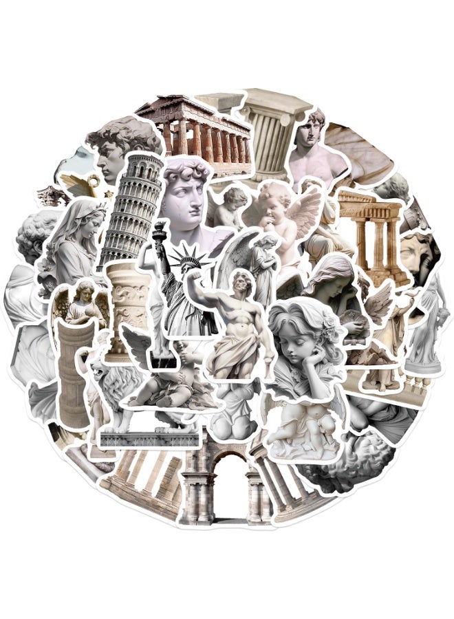 NIBEMINENT 50 Pcs Art Statue Deco Kit Waterproof Stickers, High Definition Printing Bright Colors, Suitable for Laptop Skateboard Luggage Water Bottle Guitar DIY - Image 2