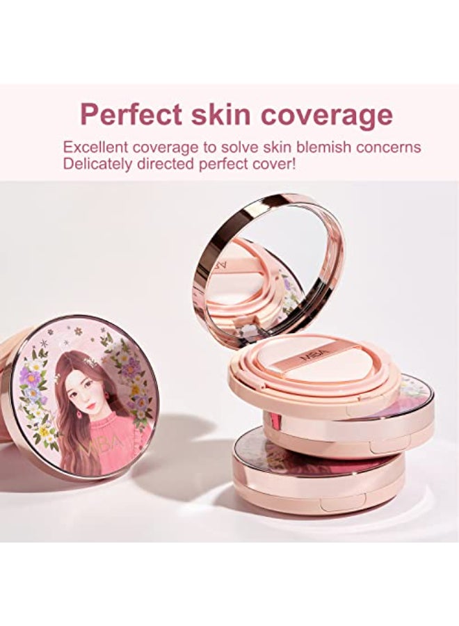 MIBA Ion Calcium Foundation Double Cushion RX 25 g 088 oz Big Cushion SEASON 2 Long Lasting Effect for Dewy Skin Skin moisturizing Skin tightening relief Fine coverage Smooth adhesion No 21 - Image 4