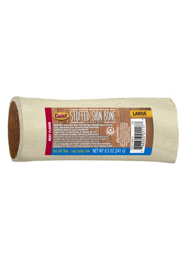 كاديت عظم قصبة الساق المحشو من كاديت - سهل الهضم، غني بالبروتين، عظم مضغ للكلاب طويل الأمد للمضغ العدواني، يدعم صحة الأسنان - بنكهة عصا التنمر، حجم كبير (1 قطعة) - Image 1