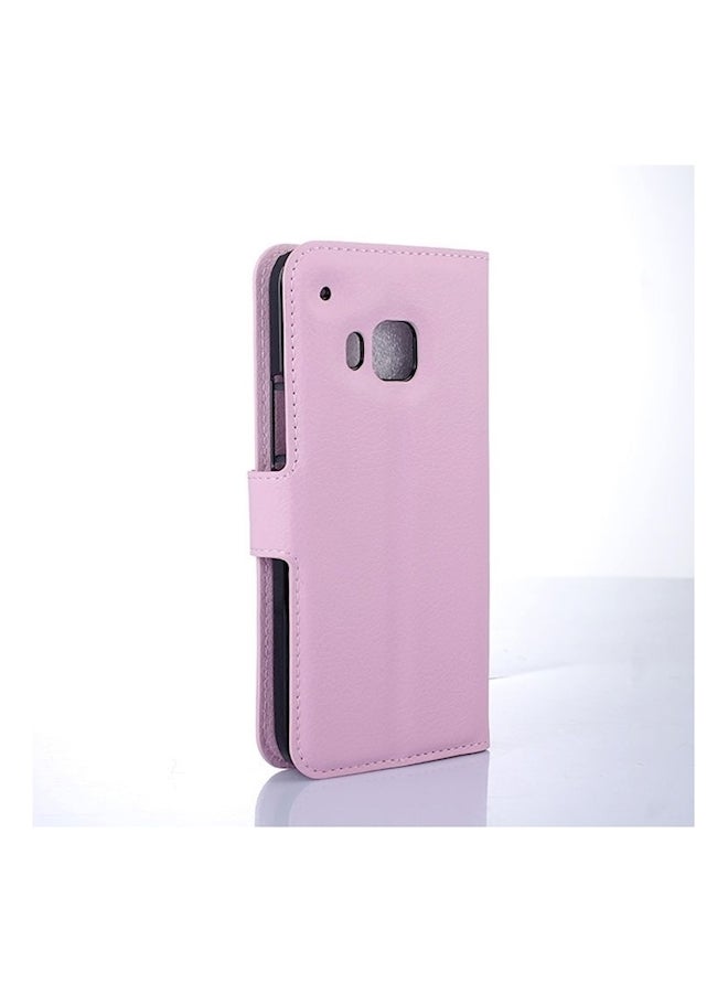 NIBEMINENT Leather Slim Wallet Phone Case With Card Slots For Htc One M9 Pink  - Image 1