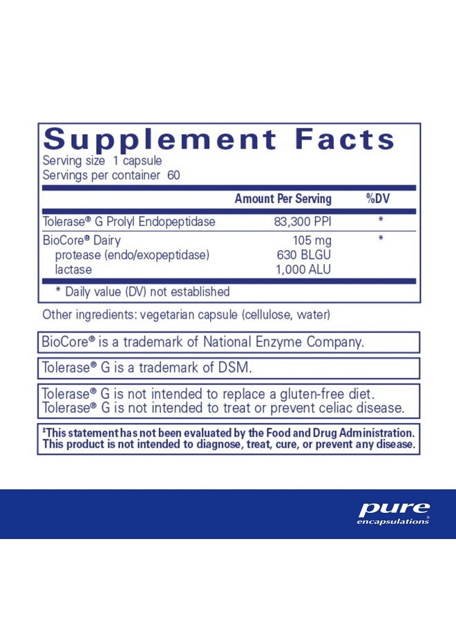 Pure Encapsulations Gluten/Dairy Digest | Unique Mix of Enzymes to Support Healthy Gluten and Dairy Digestion* | 60 Capsules - Image 2