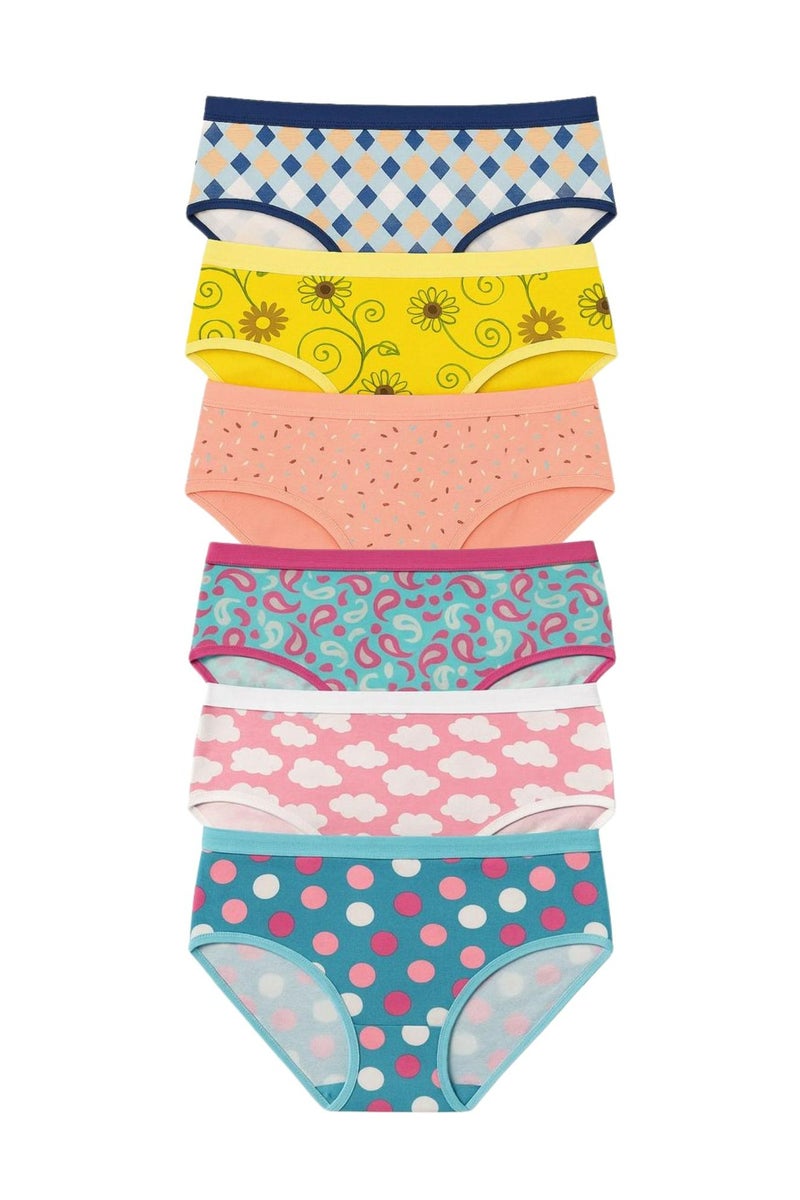 DICE Pack of 6 Style Cotton Midi Brief Panties Underwear for Women - Image 1