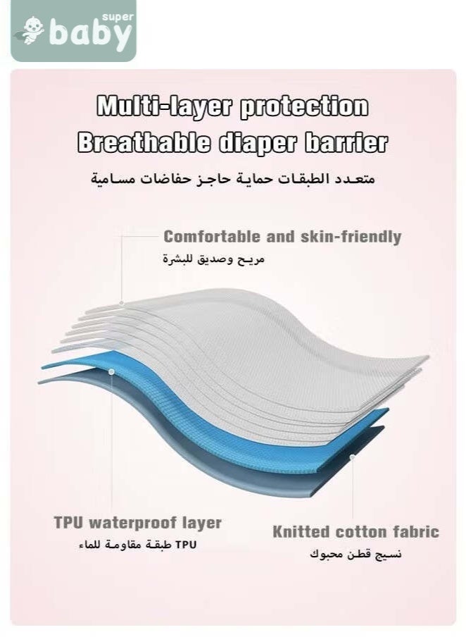 4 Piece Potty Training Underwear, 6 Layers Breathable Cotton Absorbent Trainer Pants for Toddler Baby Boys Girls Waterproof