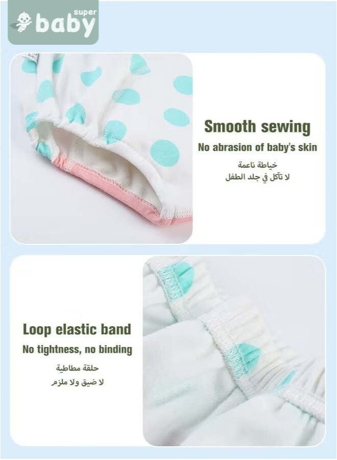 4 Piece Potty Training Underwear, 6 Layers Breathable Cotton Absorbent Trainer Pants for Toddler Baby Boys Girls Waterproof