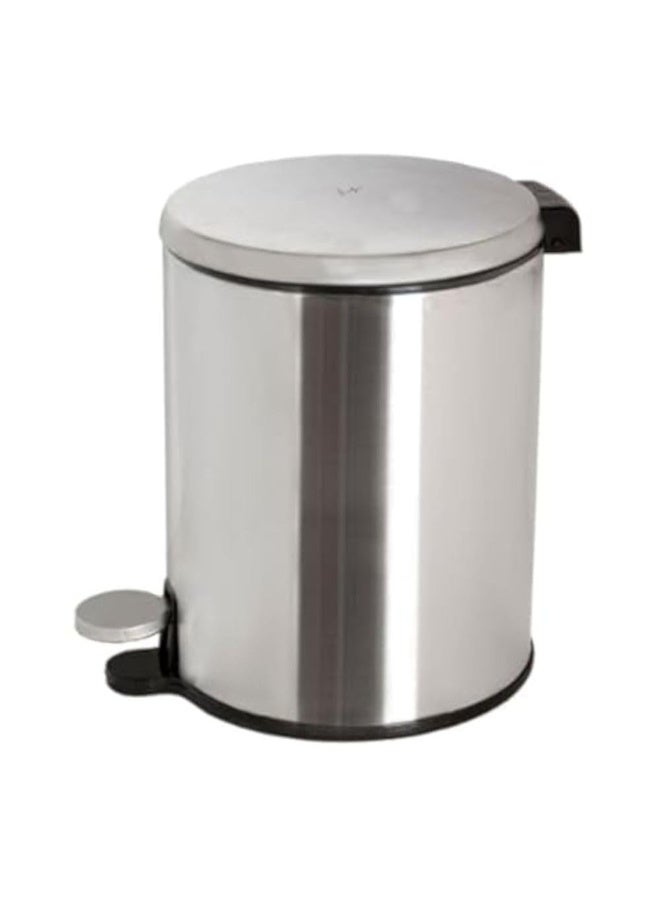 Primanova 6 Liter Stainless Steel Pedal Waste Bin With Soft-Close Lid & Inner Bucket – Compact Trash Can For Bathroom, Kitchen, Office, Bedroom & Living Room (Silver) - Image 1
