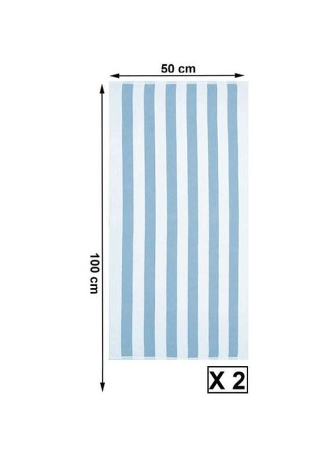 SIGNOOLA - Signoola 2 Kids Beach towels 50 x 100 cm Light Blue Stripes, 100% cotton. - Image 1