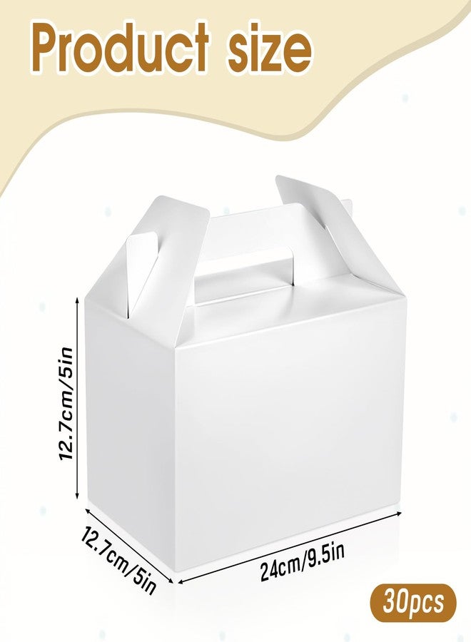 Zyghjort 30 Pcs White Gift Boxes, 9.5x5x5in Large Gable Box Party Favor Boxes with Handle, Recyclable Paper Treat Box Perfect for Gifts, Candy, Cookies - Image 2