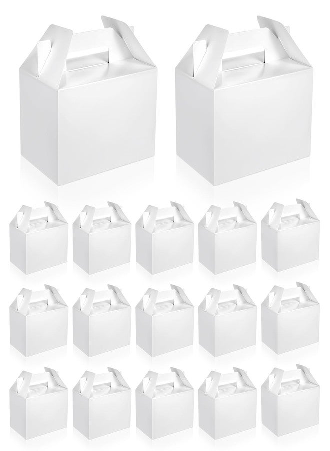 Zyghjort 30 Pcs White Gift Boxes, 9.5x5x5in Large Gable Box Party Favor Boxes with Handle, Recyclable Paper Treat Box Perfect for Gifts, Candy, Cookies - Image 1