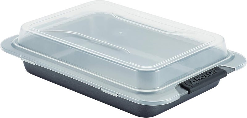 Anolon Advanced Nonstick Baking Pan With Lid / Nonstick Cake Pan With Lid, Rectangle - 9 Inch x 13 Inch, Gray - Image 1