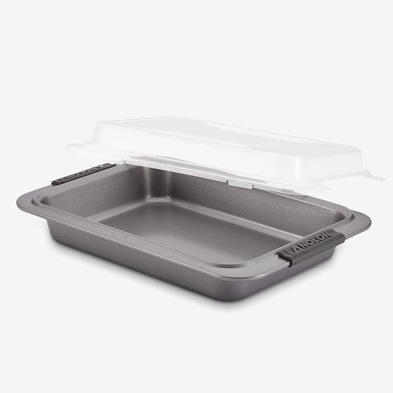 Anolon Advanced Nonstick Baking Pan With Lid / Nonstick Cake Pan With Lid, Rectangle - 9 Inch x 13 Inch, Gray - Image 4