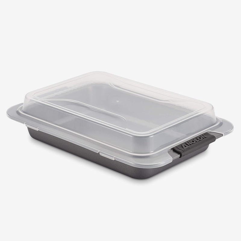 Anolon Advanced Nonstick Baking Pan With Lid / Nonstick Cake Pan With Lid, Rectangle - 9 Inch x 13 Inch, Gray - Image 3