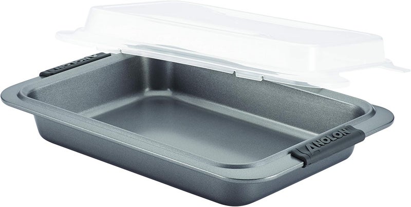 Anolon Advanced Nonstick Baking Pan With Lid / Nonstick Cake Pan With Lid, Rectangle - 9 Inch x 13 Inch, Gray - Image 2
