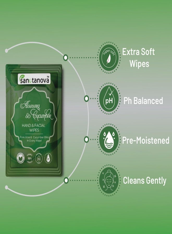 SANCTANOVA Aloe Vera Refreshing Wet Wipes for Face & Hand - Individually Wrapped | Soft Facial Wipes | Wet Wipe for Face Cleaning & Daily Use | Wet Wipes Single Sachets (50 Count) - Image 2