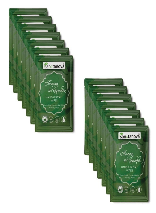 SANCTANOVA Aloe Vera Refreshing Wet Wipes for Face & Hand - Individually Wrapped | Soft Facial Wipes | Wet Wipe for Face Cleaning & Daily Use | Wet Wipes Single Sachets (50 Count) - Image 1