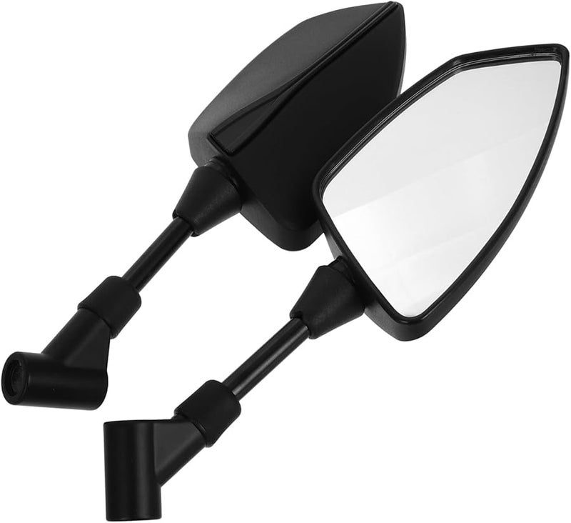 Black Motorcycle Rearview Side Mirrors 2pcs Compatible with Scooter and Electric Bike - Image 1