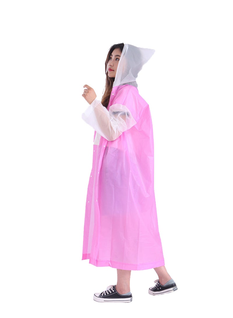 SYOSI Raincoat Rain Poncho for Adults, 1 Pack EVA Rain Poncho for Women and Men Reusable Raincoat Jacket Packable for Family Fishing/Travel/Emergency/ with Hood and Elastic Sleeving  - Image 2