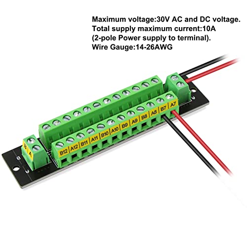 Evemodel 1pc 10 Amp 1X 12 Position Power Distribution Board 2 Inputs 2 x 13 Outputs for DC AC - Image 5
