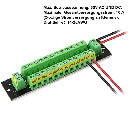 Evemodel 1pc 10 Amp 1X 12 Position Power Distribution Board 2 Inputs 2 x 13 Outputs for DC AC - Image 2