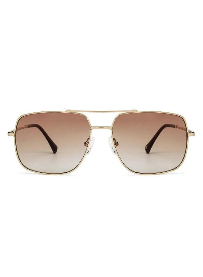 جون جاكوبس نظارة شمسية جون جاكوبس مربعة بني ذهبي متدرج كاملة الحواف متوسطة (مقاس 57)